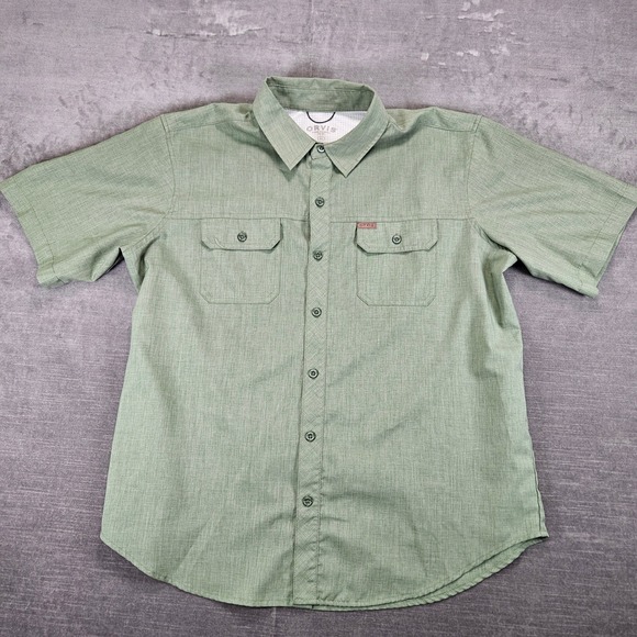 Orvis Classic Performance Short Sleeve Green Fishing Shirt Mens XL - Picture 1 of 10
